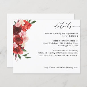 Papier Budget Rouge Floral Détails - Blanc