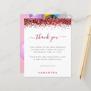 Papier Budget Rouge Parties scintillant photo Sweet 16 Me