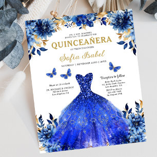 Papier Budget Royal Bleu Bilingue Espagnol Quinceanera