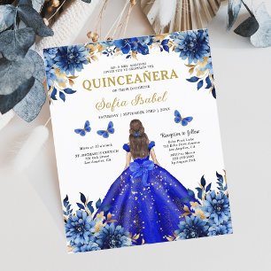 Papier Budget Royal Blue Bilingue Espagnol Quinceanera