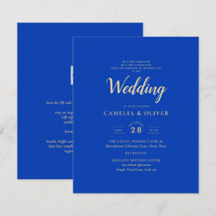 Papier Budget Royal Blue Monochrome Mariage INVITE