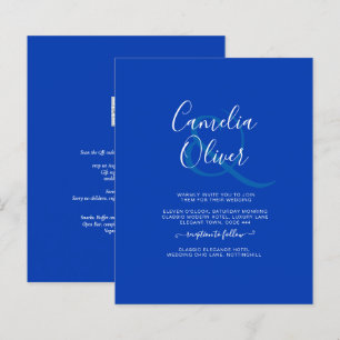 Papier Budget Royal Blue Monochrome Mariage INVITE