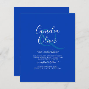 Papier Budget Royal Blue Monochrome Mariage INVITE
