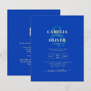 Papier Budget Royal Blue Monochrome Mariage INVITE