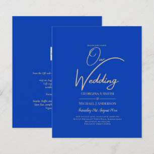 Papier Budget Royal Blue Monochrome Mariage INVITE