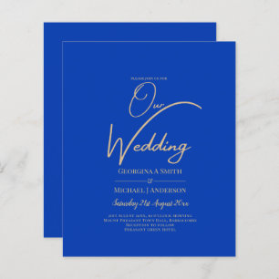 Papier Budget Royal Blue Monochrome Mariage INVITE