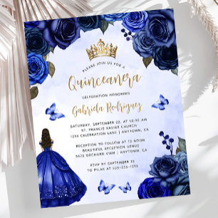 Papier Budget Royal Blue Or Floral Quinceañera