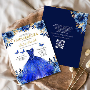 Papier Budget Royal Blue QR Code Princesse Quinceanera
