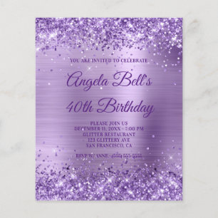 Papier Budget Royal Purple Glittery Foil Invitation