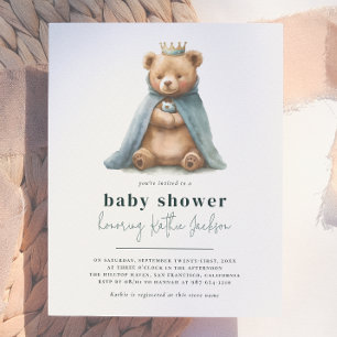 Papier Budget Royal Teddy Bear Prince Boy Baby shower