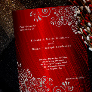 Papier Budget Ruby Red Grey Faire-part de mariage