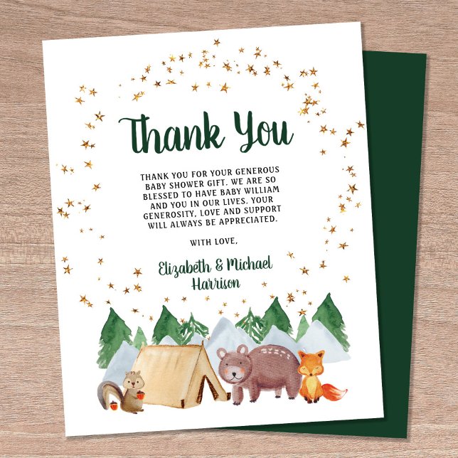 Papier Budget Russe Baby shower de bois Merci (Créateur téléchargé)