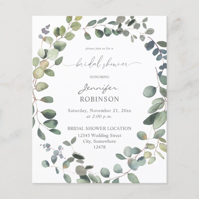 Papier Budget Russe Eucalyptus Duo Fête des mariées (Devant)