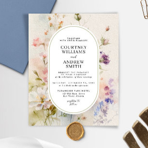 Papier Budget Russe Fleurs sauvages Faire-part de mariage