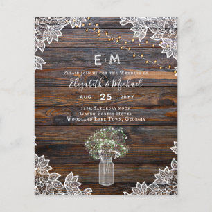 Papier Budget Russe Gypsophila Mason Jar Mariage