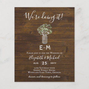 Papier Budget Russe Gypsophila Mason Jar Mariage