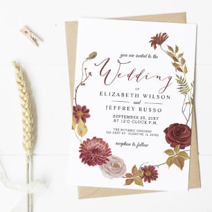 Papier Budget Rustic Automne Mariage de automne Invitatio
