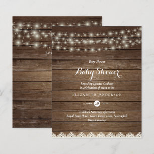Papier BUDGET Rustic Baby shower Faire-part Invitation