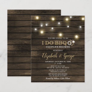 Papier Budget Rustic Barn Wood Je fais BBQ Invitation