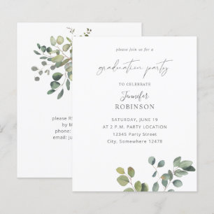 Papier Budget Rustic Eucalyptus Duo 2 Graduation Party