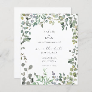 Papier Budget Rustic Eucalyptus Enregistrer la date