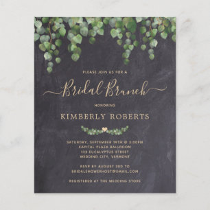 Papier Budget Rustic Green Invitation à la douche nuptial