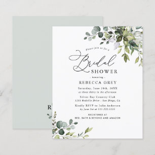 Papier Budget Rustic Green Invitation à la douche nuptial