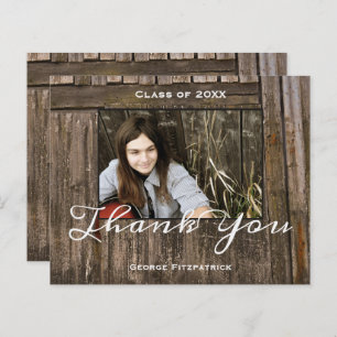 Papier Budget Rustic High School Graduation Thank You