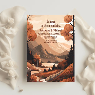 Papier Budget Rustic Mountain Forest Mariage À feuillage 