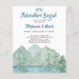 Papier Budget Rustic Mountains Baby shower d'aventure