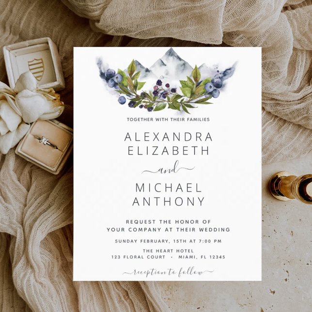 Papier Budget Rustic Mountains Mariage forestier (Créateur téléchargé)