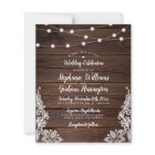 Budget Rustic Script String Lights & Lace Wedding