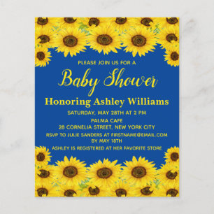Papier Budget Rustic Sunflower Baby shower Invitation