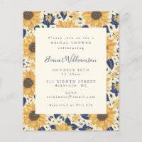 Budget Rustic Sunflowers Blue Fête des mariées Inv