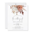 Budget Rustic Terracotta Florals QR Mariage Invite