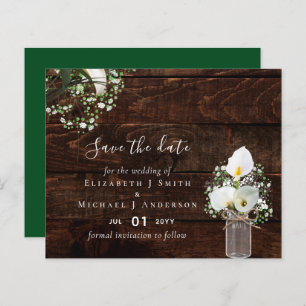 Papier Budget Rustic White Calla Lilies Mariage Date de s