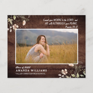 Papier BUDGET Rustic Wood Christian Graduation Verse