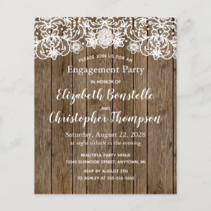 Papier Budget Rustic Wood Engagement Party Invitation