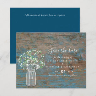 Papier BUDGET Rustic Wood Gypsophila Enregistrer les date