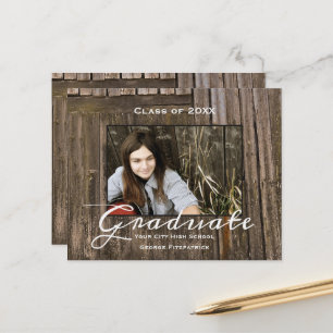 Papier Budget Rustic Wood High School Graduation
