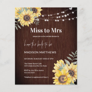 Papier Budget Rustic Wood Sunflower Lumières Mlle à Mme.