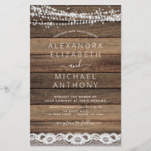 Papier Budget Rustique Agritourisme Chaîne Lumière Mariag