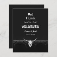 Budget Rustique Black Eat Boire Married Bull Skull