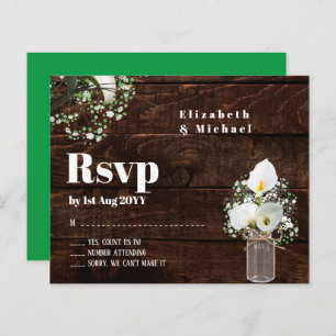 Papier Budget Rustique Blanc Calla Lily Mariage RSVP