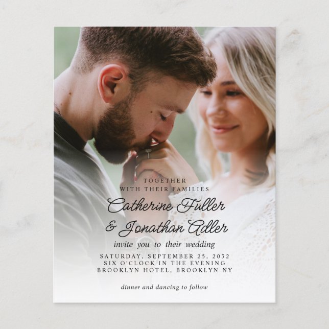 Papier Budget Rustique Boho Chic 2 Faire-part de mariage  (Devant)