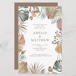 Papier Budget Rustique Boho Green Mariage Invitation
