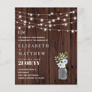 Papier Budget Rustique Bois Bleu Mariage Jaune Invite