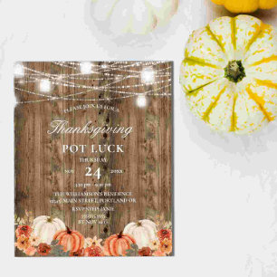 Papier Budget Rustique Bois Floral Thanksgiving Pot Chanc