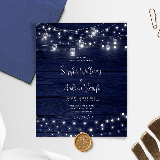 Papier Budget Rustique Bois Mason Faire-part de mariage j (Créateur téléchargé)