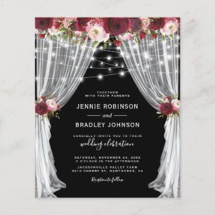 Papier Budget Rustique Bourgogne Faire-part de mariage Fl